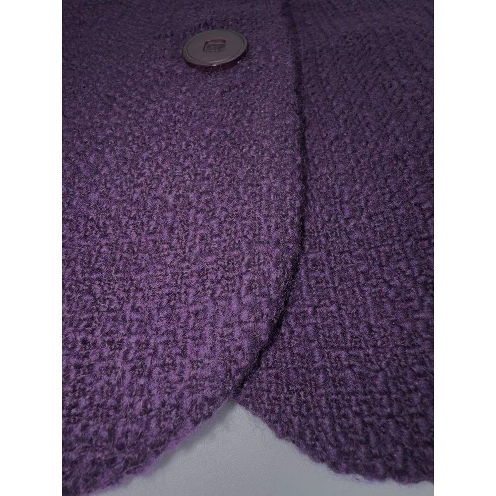Sutton Studio Purple Boucle Blazer Embroidered Guipure Lace Lapel Women's Sz 10 - Picture 4 of 9